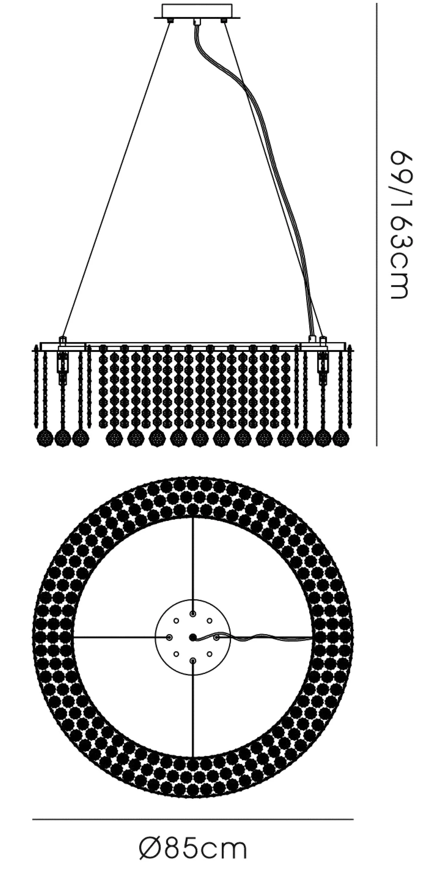 Empire Crystal Pendant Chandelier 12 Light (18.9kg) Polished Chrome IL31731  Diyas Empire